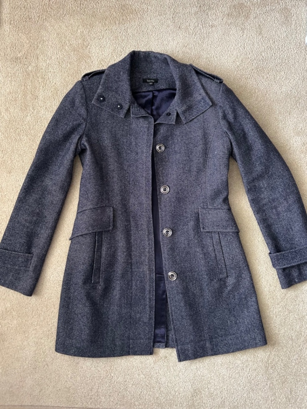 Teenflo Herringbone Wool Coat
